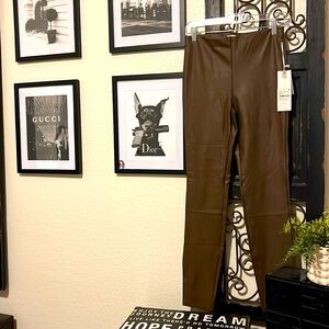 NWT Good American Brown Pleather Pants